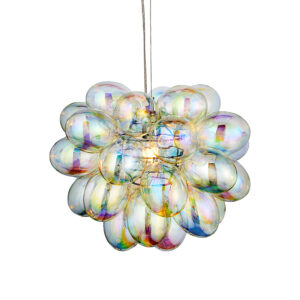 modern glass shade iridescent single light pendant - Stillorgan Decor