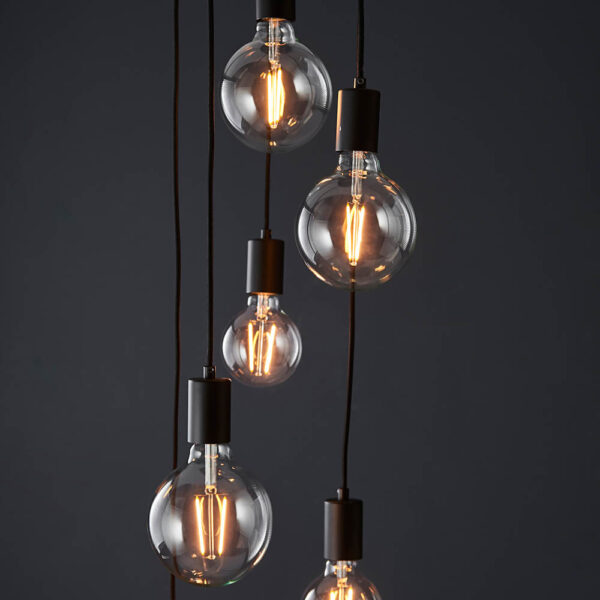 6 light hanging cluster pendant black - Stillorgan Decor