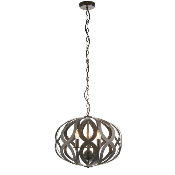 elegant shaped pendant 3 light antique bronze - Stillorgan Decor