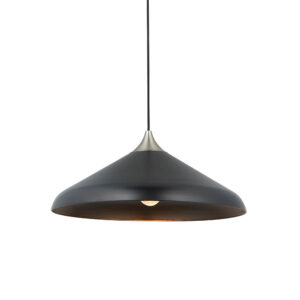 modern coned pendant black with matt nickel plate - Stillorgan Decor