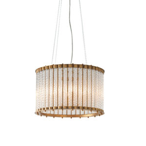 glass tube matt gold chandelier - Stillorgan Decor