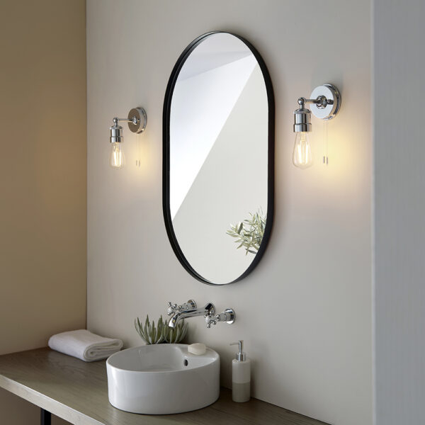 industrial bathroom wall light chrome - Stillorgan Decor
