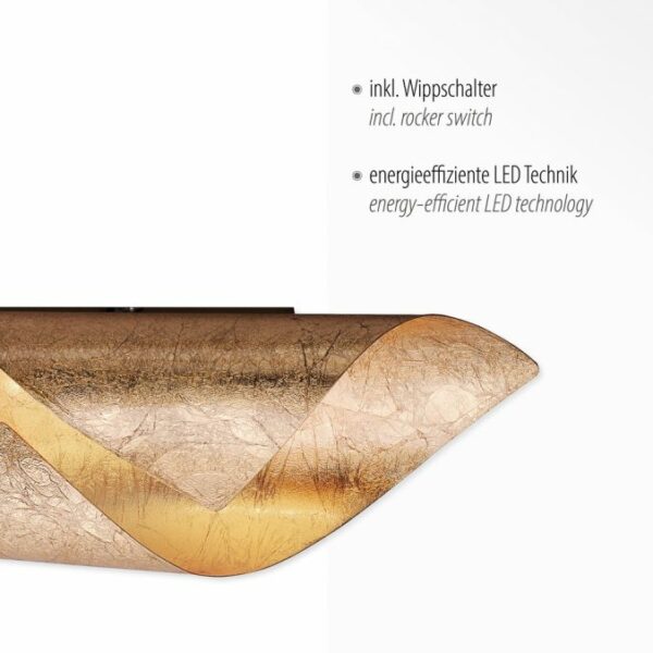 elegant curved gold leaf led wall light - Stillorgan Decor