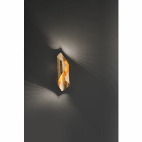elegant curved gold leaf led wall light - Stillorgan Decor