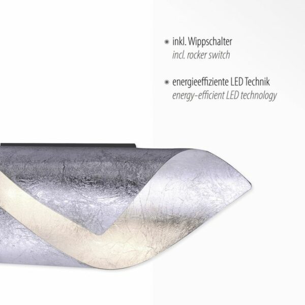 elegant curved silver leaf led wall light - Stillorgan Decor