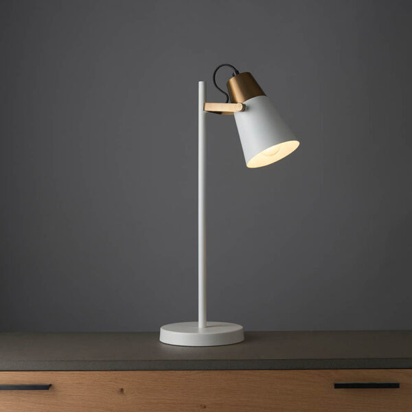 artistic single head table lamp white and aged brass - Stillorgan Decor