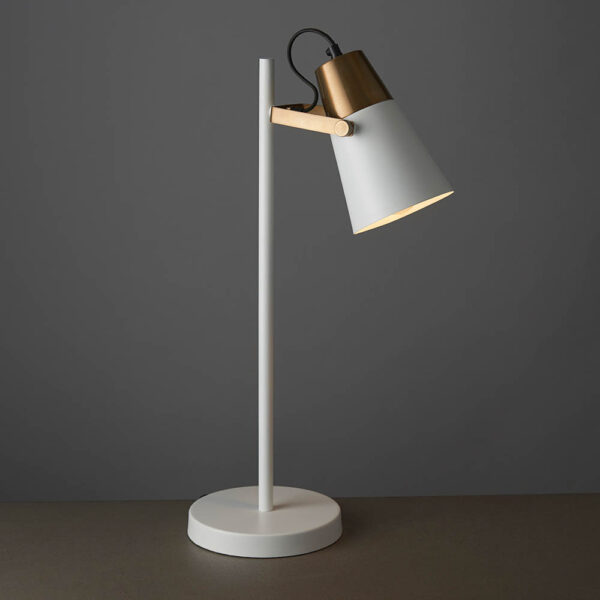 artistic single head table lamp white and aged brass - Stillorgan Decor