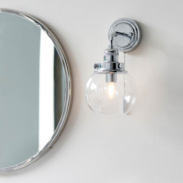 chic industrial bathroom wall light chrome - Stillorgan Decor