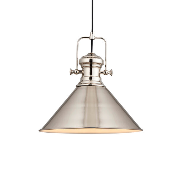 minimalist industrial pendant bright nickel - Stillorgan Decor