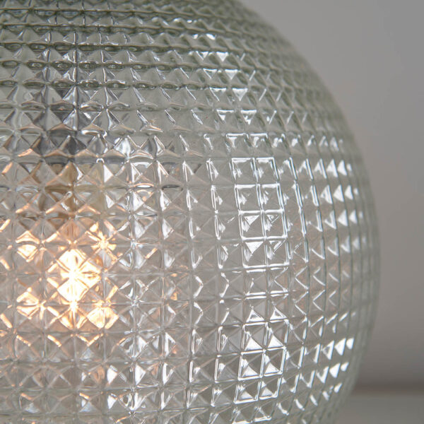 modern textured round table lamp twin lit - Stillorgan Decor