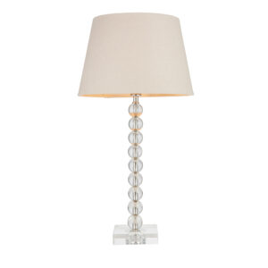 crystal spheres clear glass table lamp with grey shade - Stillorgan Decor