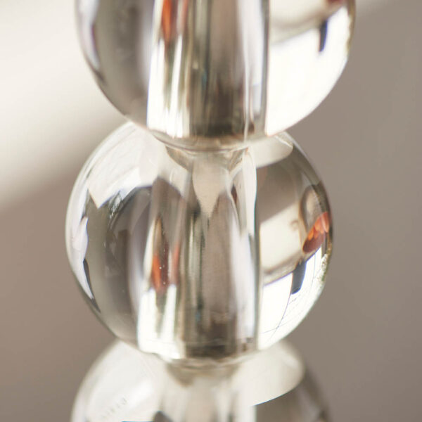 crystal spheres clear glass table lamp with ivory shade - Stillorgan Decor