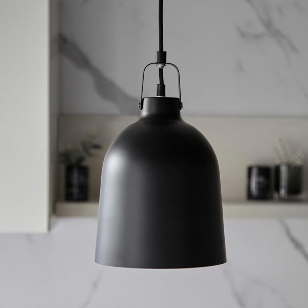 industrial design pendant matt black and pewter - Stillorgan Decor