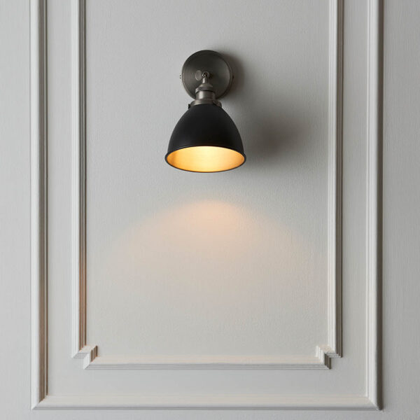 resto industrial task wall light pewter and black - Stillorgan Decor