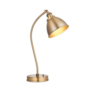 resto industrial table lamp antique brass - Stillorgan Decor