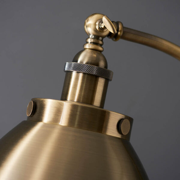 resto industrial floor lamp black and antique brass - Stillorgan Decor