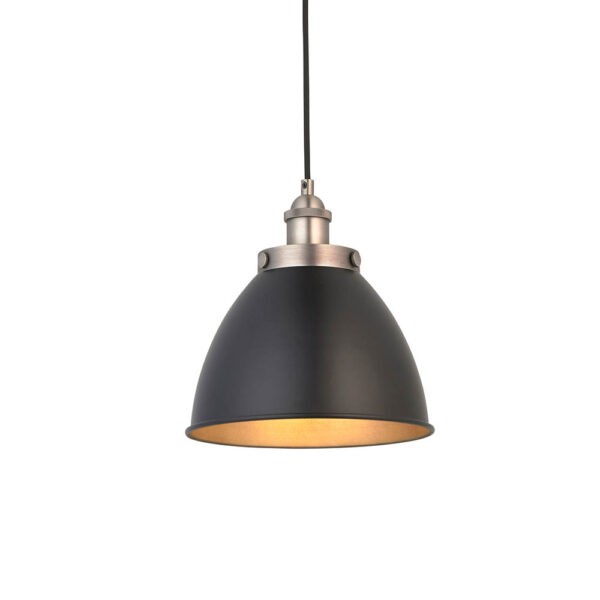 resto industrial pendant small black and pewter - Stillorgan Decor