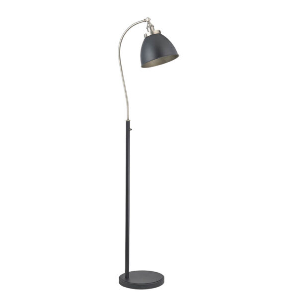 resto industrial floor lamp black and pewter - Stillorgan Decor