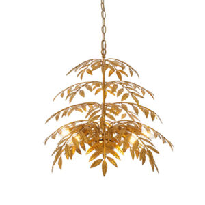 layered leaf chandelier distressed gold - Stillorgan Decor