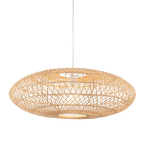 oval natural rattan basket pendant light large - Stillorgan Decor