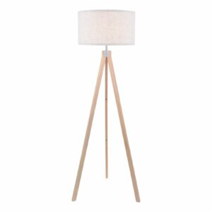 tripod floor lamp white wood with shade