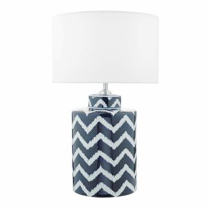 blue and white ceramic table lamp - Stillorgan Decor