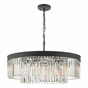 8 light crystal chandelier anthracite grey - Stillorgan Decor