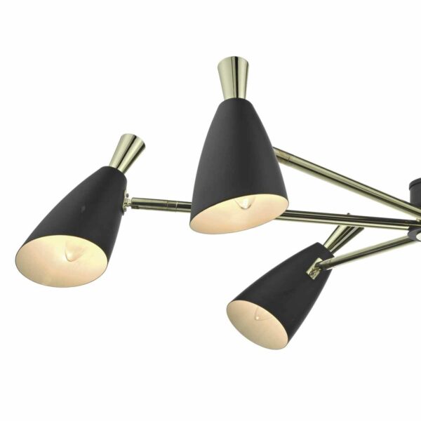 sophisticated mid century pendant light black and gold - Stillorgan Decor