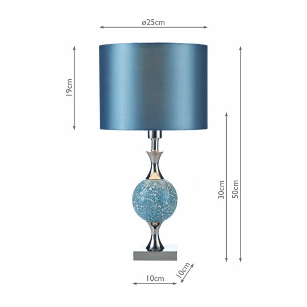 mosaic glass table lamp blue - Stillorgan Decor