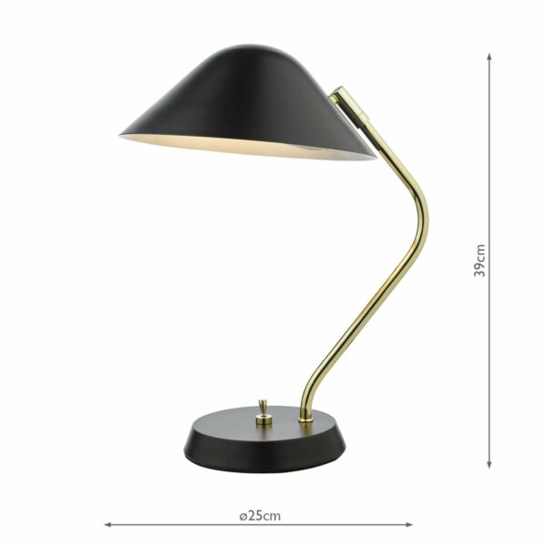 20th century task lamp black and gold - Stillorgan Decor