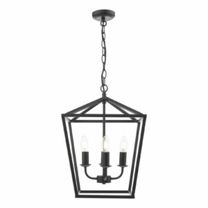 lantern style pendant 4 light matt black - Stillorgan Decor