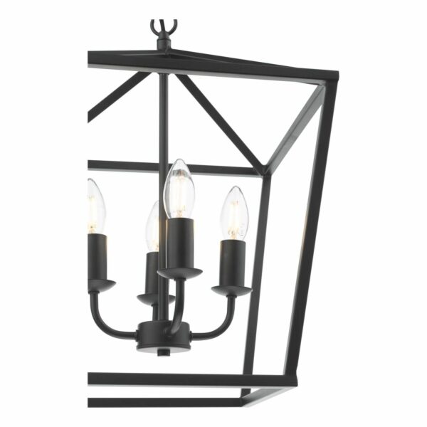lantern style pendant 4 light matt black - Stillorgan Decor