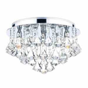 crystal bead 4 light bathroom ceiling light polished chrome - Stillorgan Decor