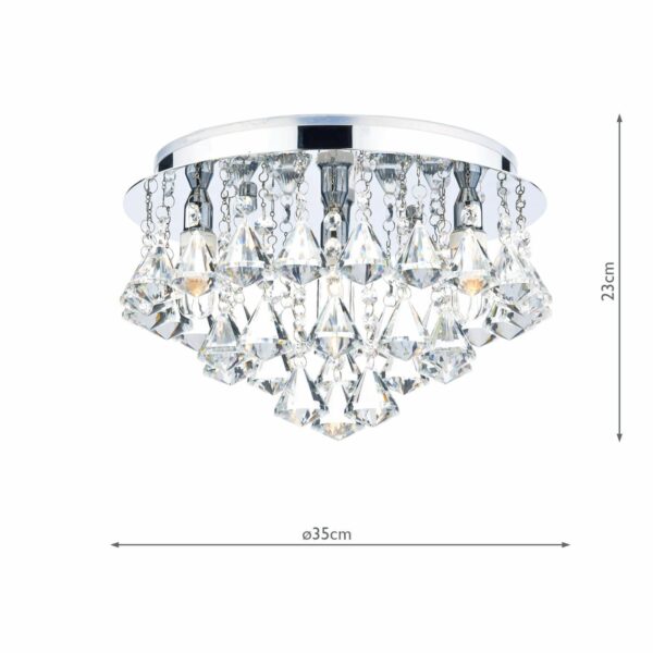 crystal bead 4 light bathroom ceiling light polished chrome - Stillorgan Decor