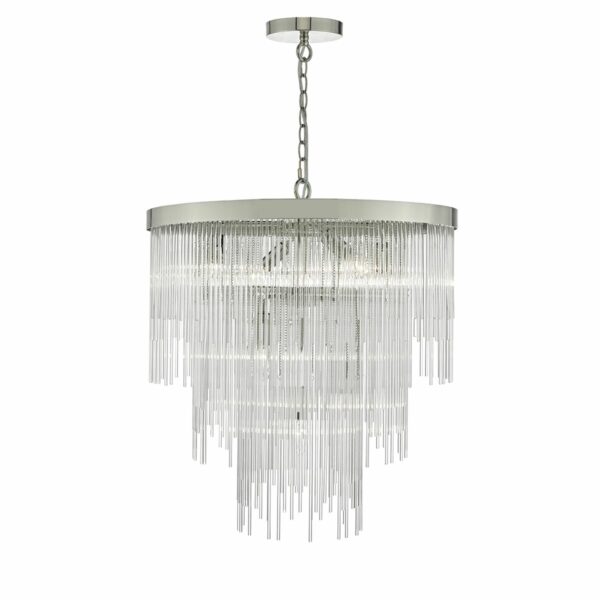 glass rod waterfall chandelier pendant - Stillorgan Decor