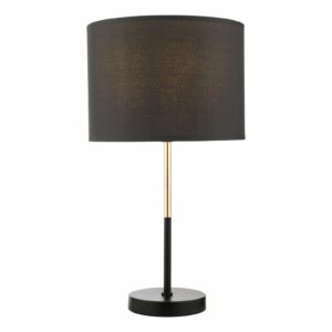 matt black and copper table lamp