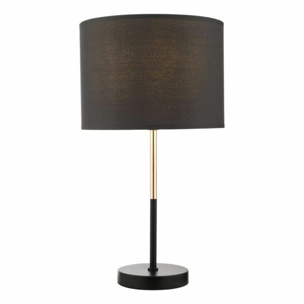 matt black and copper table lamp