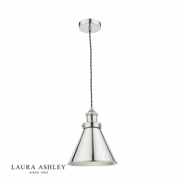 laura ashley rufus pendant small polished chrome - Stillorgan Decor