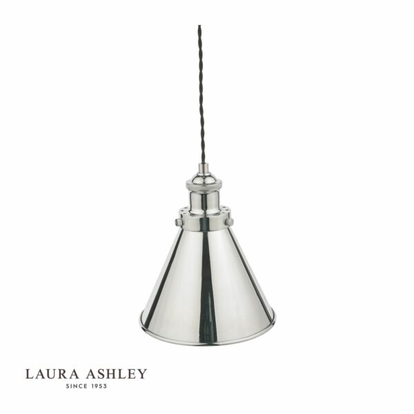 laura ashley rufus pendant small polished chrome - Stillorgan Decor