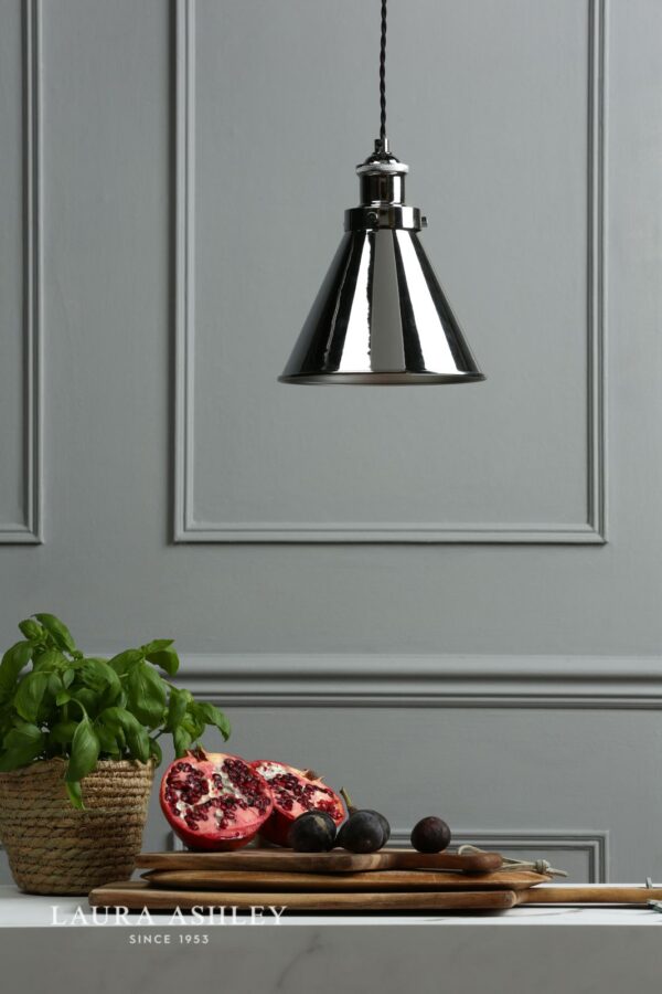 laura ashley rufus pendant small polished chrome - Stillorgan Decor
