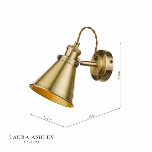 laura ashley rufus single wall spotlight antique brass - Stillorgan Decor