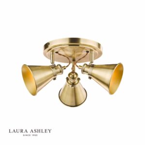 laura ashley rufus 3 light plate spotlight antique brass - Stillorgan Decor