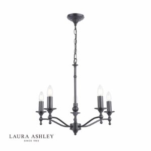 laura ashley ludchurch 5 light chandelier industrial black - Stillorgan Decor