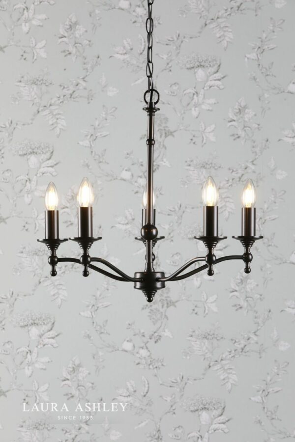 laura ashley ludchurch 5 light chandelier industrial black - Stillorgan Decor