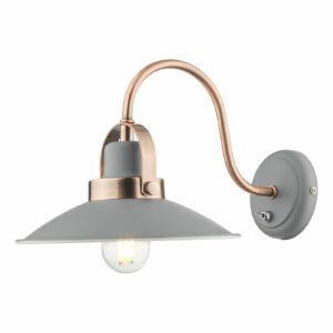 single industrial wall light matt grey and copper - Stillorgan Decor