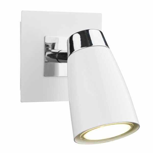 1 light wall spotlight matt white polished chrome - Stillorgan Decor