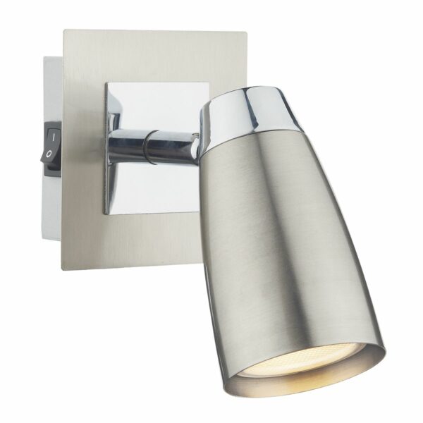 1 light wall spotlight satin and polished chrome - Stillorgan Decor
