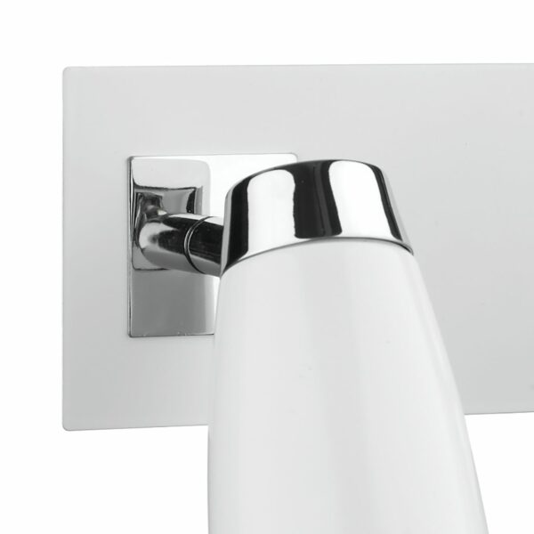 2 light wall spotlight matt white polished chrome - Stillorgan Decor