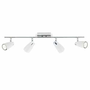 4 light bar spotlight matt white polished chrome - Stillorgan Decor