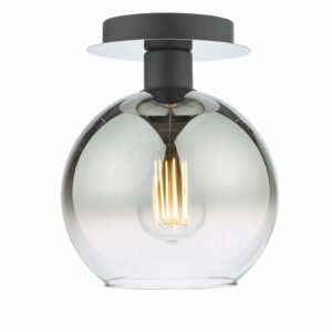 1 light semi flush black ceiling light ombre smoked glass - Stillorgan Decor